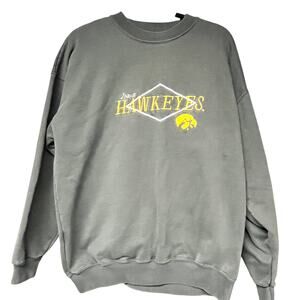 Vintage Large Unisex Iowa Hawkeyes Dodger black yellow crew neck sweatshirt